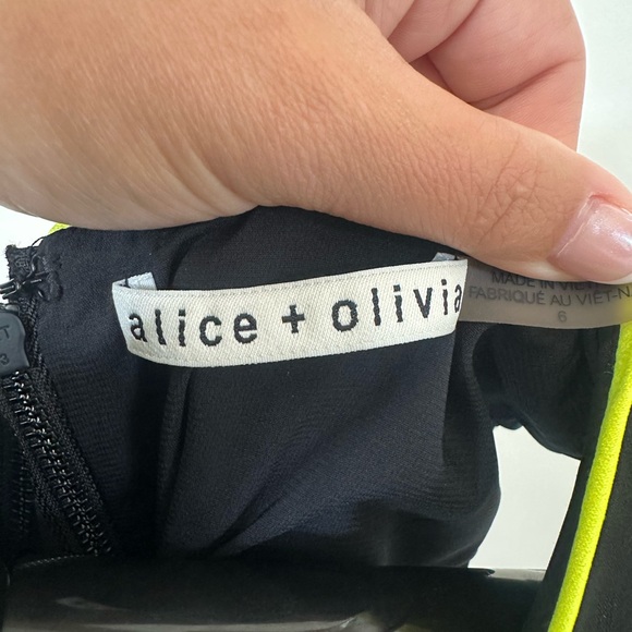 Alice + Olivia Black Dress with Neon Highlights - Picture 7 of 7